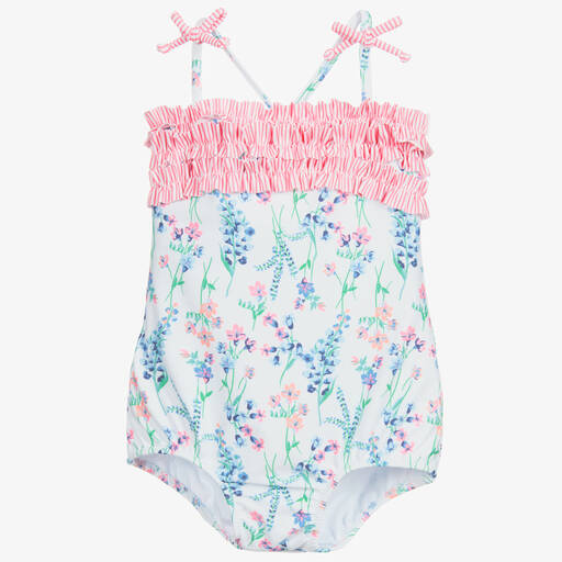 Sunuva-White Floral Swimsuit (UPF50+) | Childrensalon Outlet