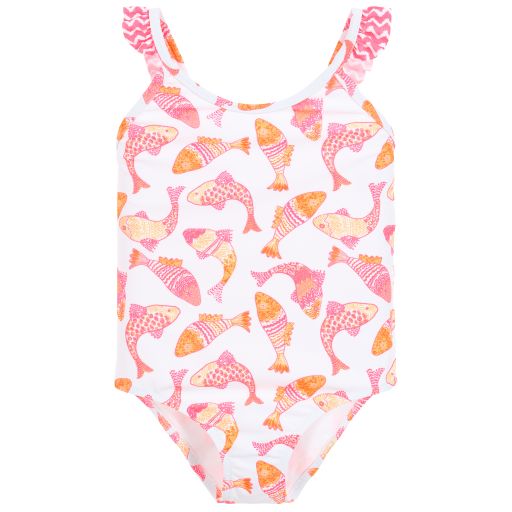 Sunuva-White & Pink Swimsuit (UPF50+) | Childrensalon Outlet