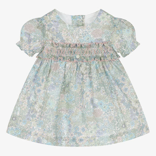 Tartine et Chocolat-Baby Girls Blue Liberty Print Dress | Childrensalon Outlet