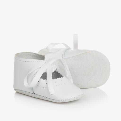 Tartine et Chocolat-Baby Girls White Leather Pre-Walker Shoes | Childrensalon Outlet