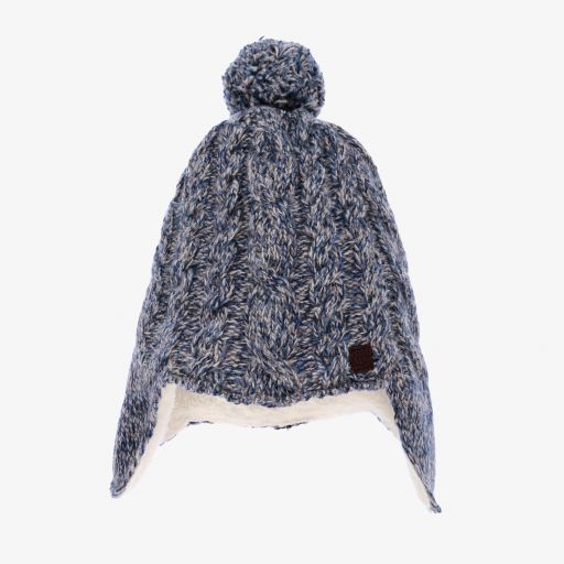 Tartine et Chocolat-Wollstrickmütze in Blau und Grau | Childrensalon Outlet