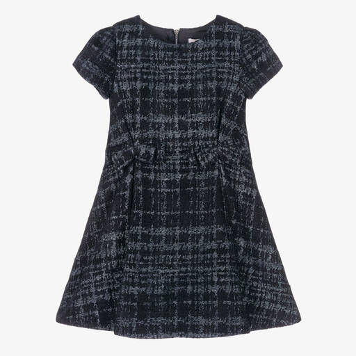 Tartine et Chocolat-Blue Shimmery Tartan Dress | Childrensalon Outlet