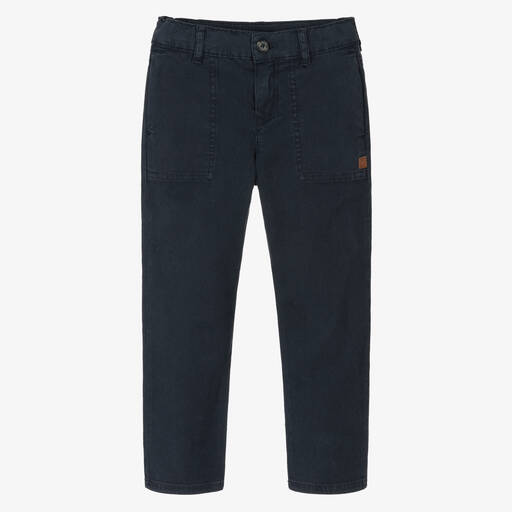 Tartine et Chocolat-Boys Blue Cotton Trousers | Childrensalon Outlet