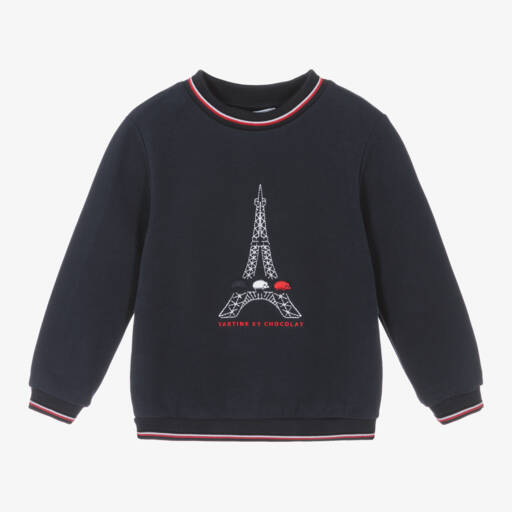 Tartine et Chocolat-Boys Cotton Eiffel Tower Pullover | Childrensalon Outlet