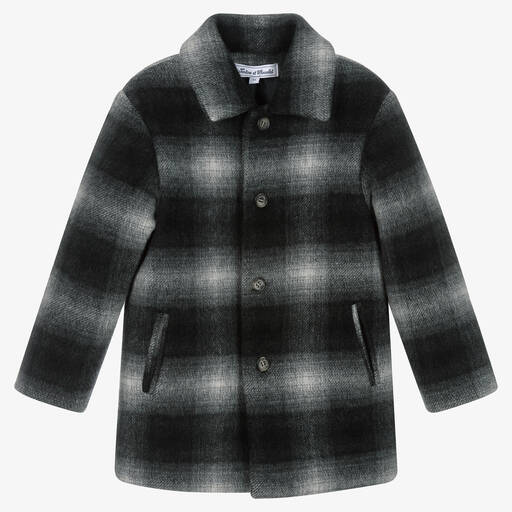 Tartine et Chocolat-Boys Grey Check Wool Coat | Childrensalon Outlet