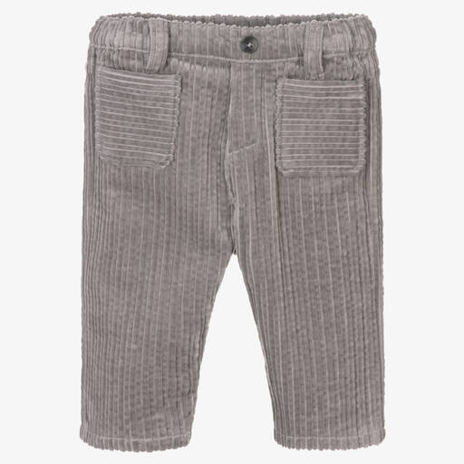 Tartine et Chocolat-Boys Grey Cotton Corduroy Trousers | Childrensalon Outlet