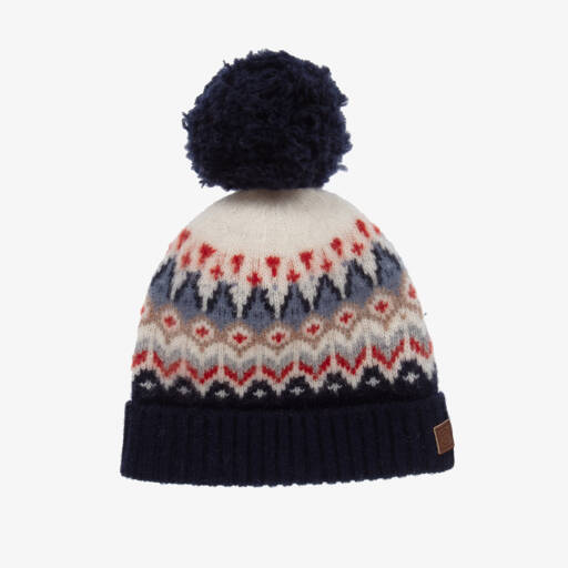 Tartine et Chocolat-قبعة Fair Isle صوف لون كحلي للأولاد | Childrensalon Outlet