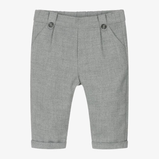 Tartine et Chocolat-Boys Soft Grey Turn-Up Trousers | Childrensalon Outlet