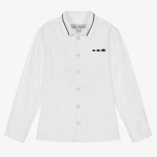 Tartine et Chocolat-Boys White Cotton Shirt | Childrensalon Outlet