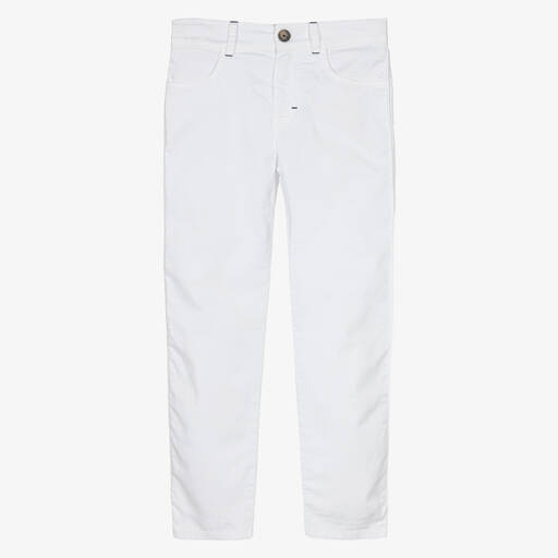 Tartine et Chocolat-Boys White Cotton Trousers | Childrensalon Outlet