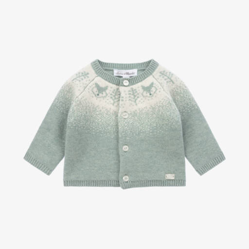 Tartine et Chocolat-Boys Wool Blend Green Cardigan | Childrensalon Outlet