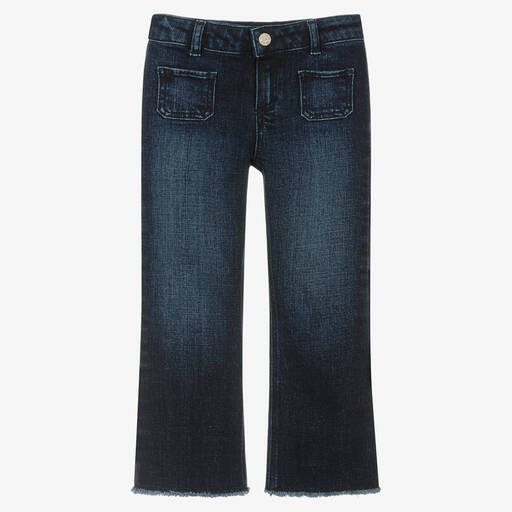 Tartine et Chocolat-Girls Blue Denim Flared Jeans | Childrensalon Outlet