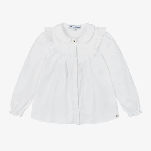 Tartine et Chocolat-Girls Cotton Blouse with Ruffles | Childrensalon Outlet