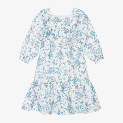 Tartine et Chocolat-Girls Cotton Toile De Jouy Dress | Childrensalon Outlet