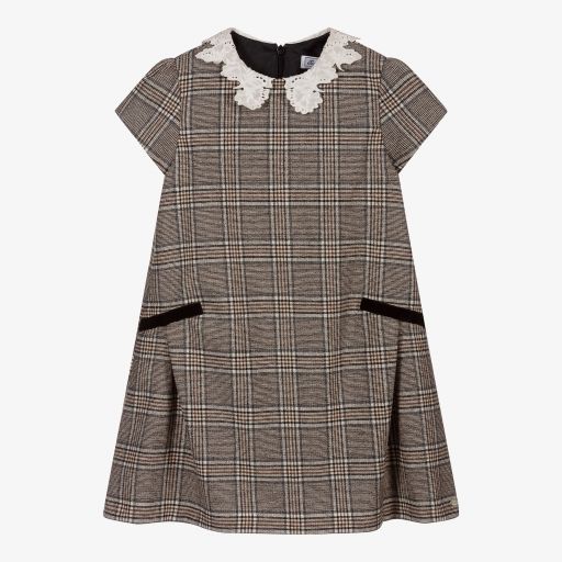 Tartine et Chocolat-Girls Grey Check Dress | Childrensalon Outlet