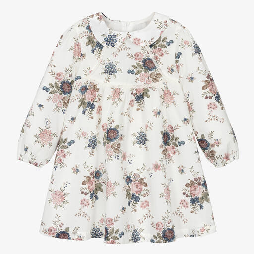 Tartine et Chocolat-Girls Ivory Floral Liberty Print Dress | Childrensalon Outlet