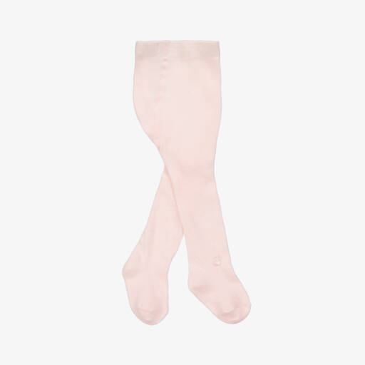 Tartine et Chocolat-Girls Pale Pink Knit Tights | Childrensalon Outlet