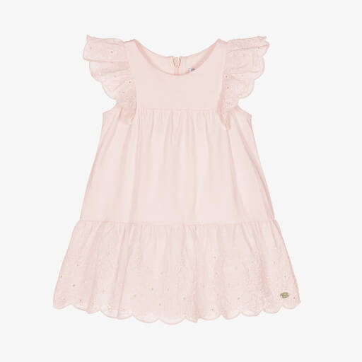 Tartine et Chocolat-Rosa Kleid mit Lochstickerei | Childrensalon Outlet