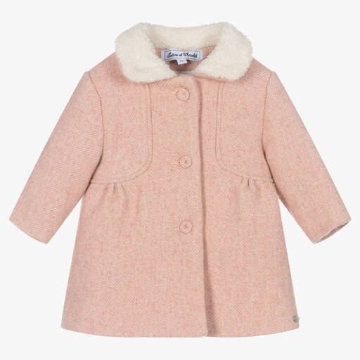 Tartine et Chocolat-Розовое пальто с воротником  | Childrensalon Outlet