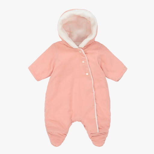 Tartine et Chocolat-Girls Pink Corduroy Pramsuit | Childrensalon Outlet