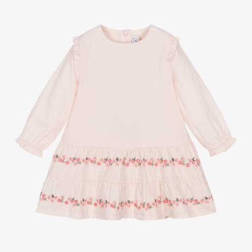 Tartine et Chocolat-Girls Pink Floral Cotton Dress | Childrensalon Outlet