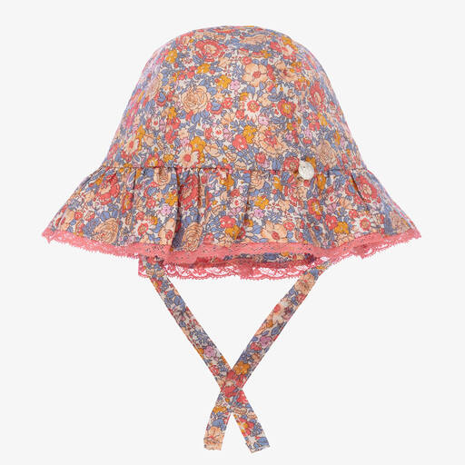Tartine et Chocolat-Розовая панама с цветочным принтом Liberty | Childrensalon Outlet