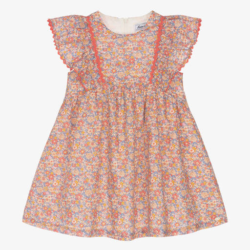 Tartine et Chocolat-Розовое хлопковое платье в цветочек | Childrensalon Outlet