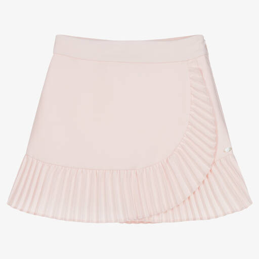 Tartine et Chocolat-Girls Pink Pleated Frill Skirt | Childrensalon Outlet