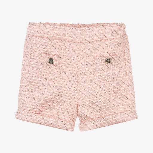 Tartine et Chocolat-Girls Pink Shimmer Cotton Shorts | Childrensalon Outlet