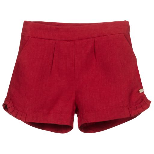 Tartine et Chocolat-Girls Red Ruffle Shorts  | Childrensalon Outlet