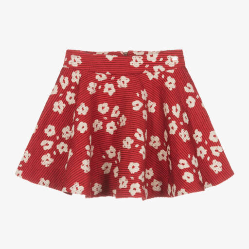Tartine et Chocolat-Girls Scarlet Jacquard Flower Skirt | Childrensalon Outlet