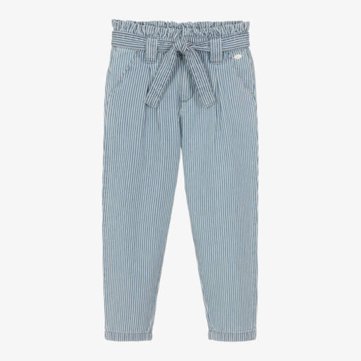 Tartine et Chocolat-Girls Striped Cotton Trousers | Childrensalon Outlet
