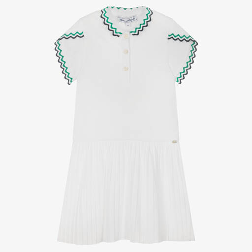 Tartine et Chocolat-Robe de tennis blanche en piqué | Childrensalon Outlet