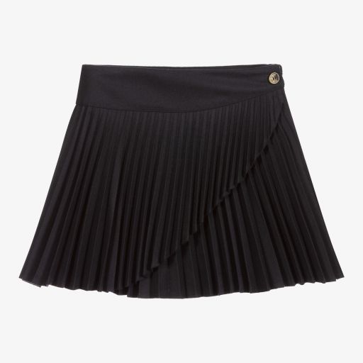 Tartine et Chocolat-Navy Blue Pleated Skirt  | Childrensalon Outlet