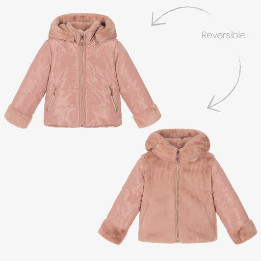 Tartine et Chocolat-Reversible Faux Fur Jacket | Childrensalon Outlet