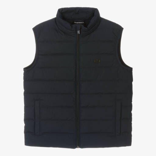Emporio Armani-Teen Boys Navy Blue Down Gilet | Childrensalon Outlet