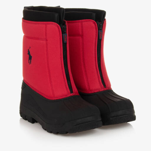 Polo Ralph Lauren-Teen Boys Red & Black Snow Boots | Childrensalon Outlet