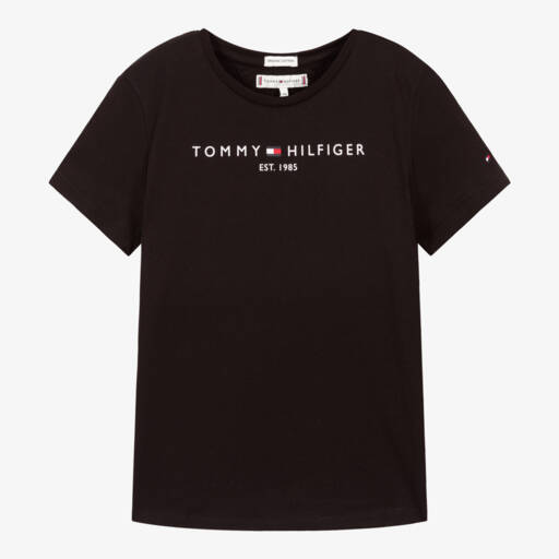 Tommy Hilfiger-Teen Girls Black Logo T-Shirt | Childrensalon Outlet