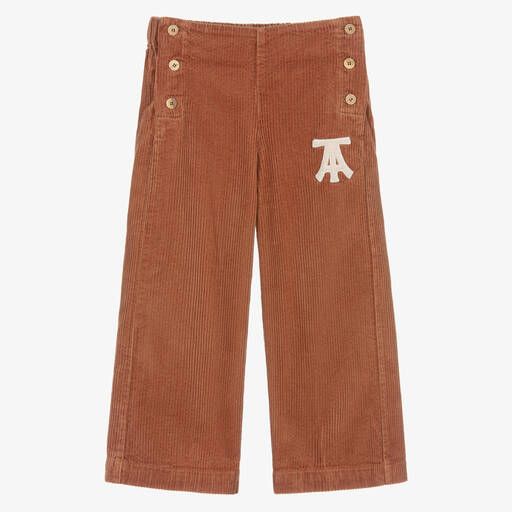 The Animals Observatory-Brown Wide-Leg Corduroy Trousers | Childrensalon Outlet