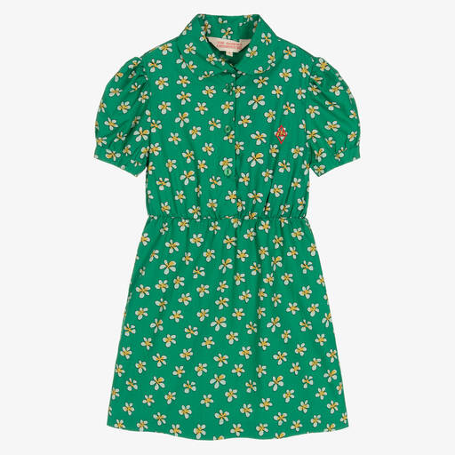 The Animals Observatory-Зеленое платье с ромашками для девочек | Childrensalon Outlet