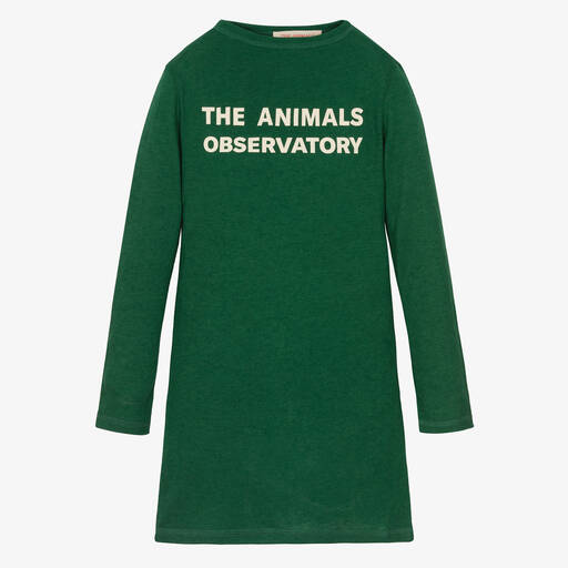 The Animals Observatory-Robe verte en jersey Fille | Childrensalon Outlet