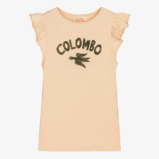 The Animals Observatory-Girls Orange Cotton T-Shirt Dress | Childrensalon Outlet