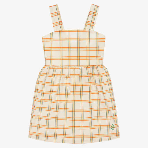 The Animals Observatory-Girls Orange & Ivory Check Dress | Childrensalon Outlet