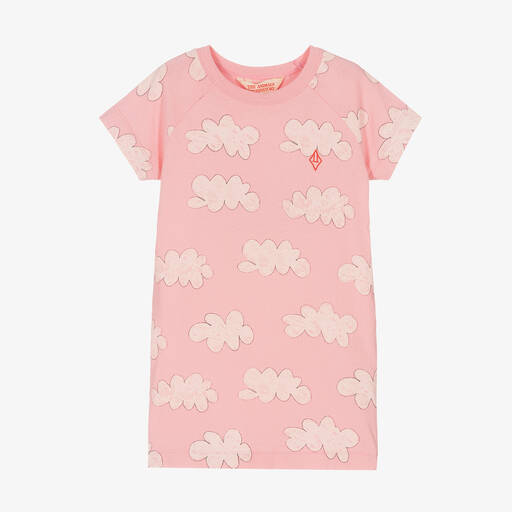 The Animals Observatory-Girls Pink Cotton Cloud Dress | Childrensalon Outlet