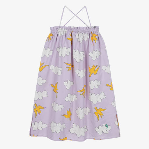 The Animals Observatory-Girls Purple Cotton Bird Dress | Childrensalon Outlet