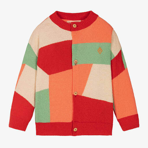 The Animals Observatory-Girls Red Cotton Abstract Cardigan | Childrensalon Outlet