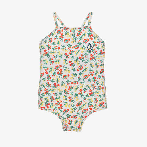 The Animals Observatory-Girls White Floral Swimsuit (UPF50+) | Childrensalon Outlet