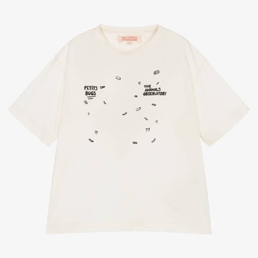 The Animals Observatory-Käfer-Oversize-T-Shirt Elfenbein | Childrensalon Outlet