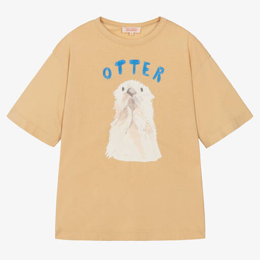 The Animals Observatory-Teen Beige Cotton Oversized T-Shirt | Childrensalon Outlet