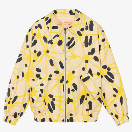 The Animals Observatory-Teen Beige & Yellow Patterned Linen Jacket | Childrensalon Outlet